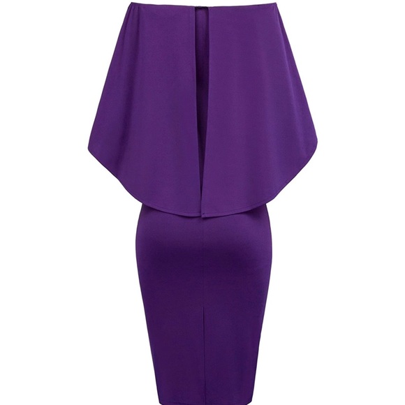 Off Shoulder Batwing Cape Midi Dress - Picture 3 of 5